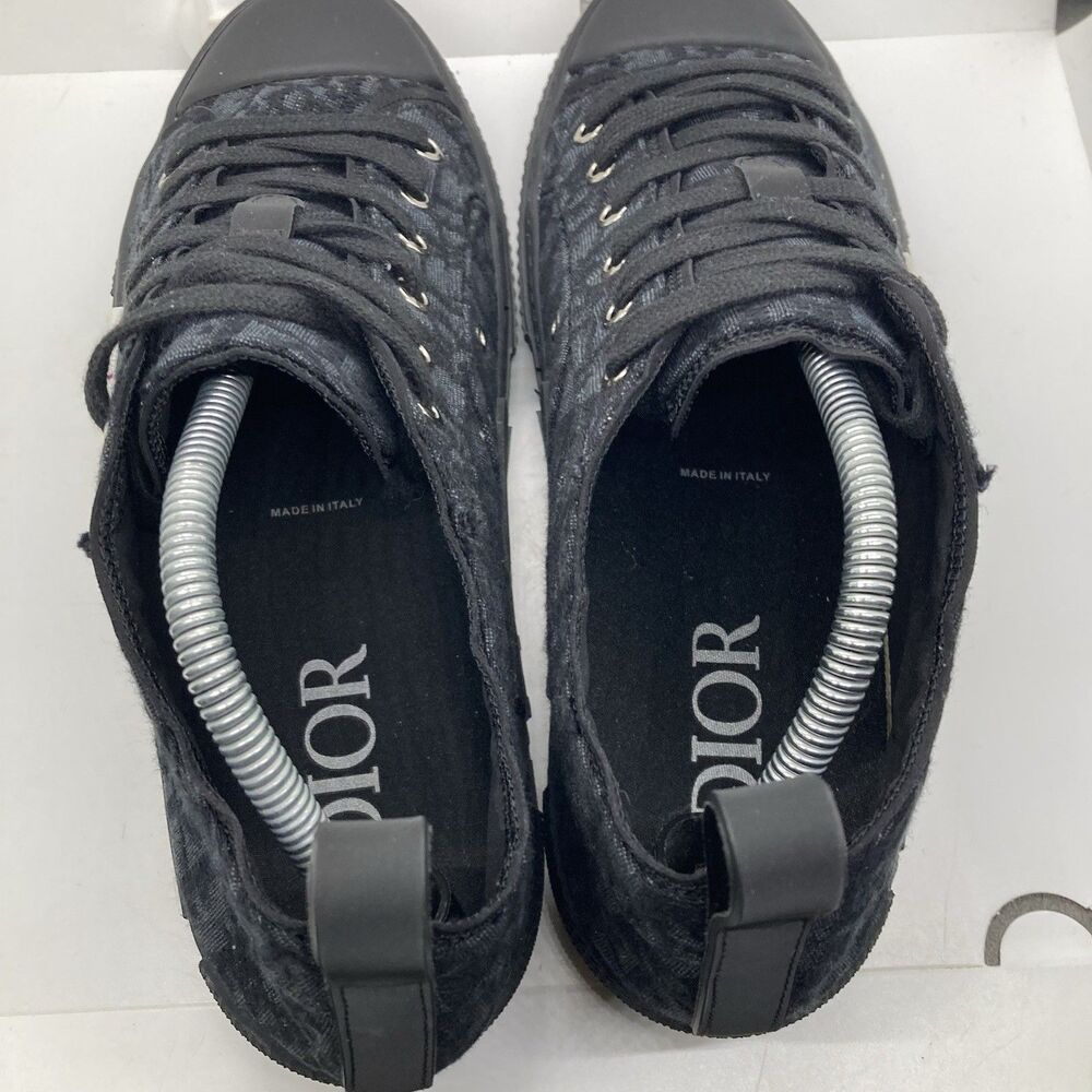 DIOR B23 Black Oblique Jacquard Low Top Mens 9.5 Sneakers - Picture 5 of 10